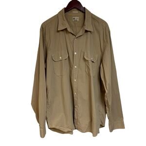 J. Crew Tailored Fit Button Down Shirt 100% Cotton Gorpcore Preppy Tan Size XL